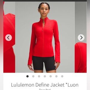 lululemon athletica 2020 Define Jacket 4 XS Red luon very good cond  mesh vent
